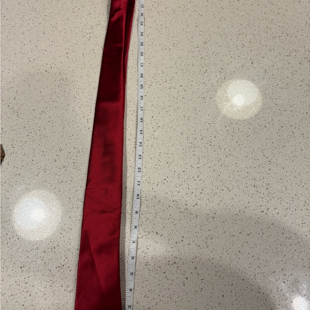 Joseph & Feiss Gold Men’s Standard Adult Elegant Red Polyester Tie - Picture 5 of 9